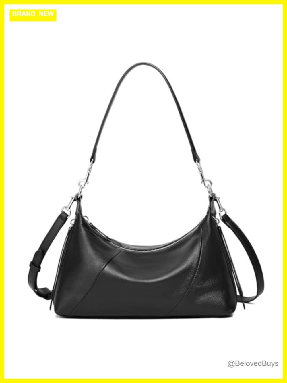 Genuine Leather Hobo Bag Minimalist Shoulder Crossbody for Women